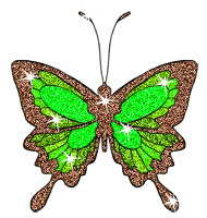 butterfly with green glitter
