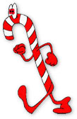 red and white candy cane on the move