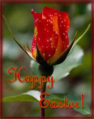 Happy Easter on flower background