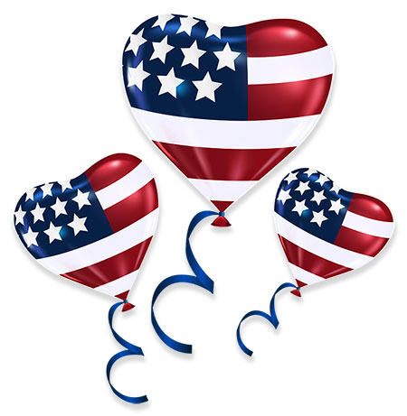 American flag balloons