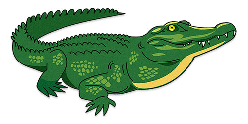green yellow alligator