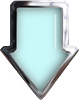 light blue glass down arrow with chrome trim