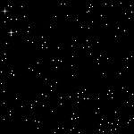 black sky with animated stars