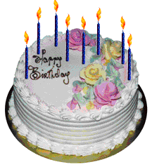 animated birthday cake with flowers