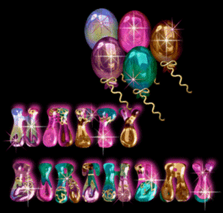 Happy Birthday animation with balloons