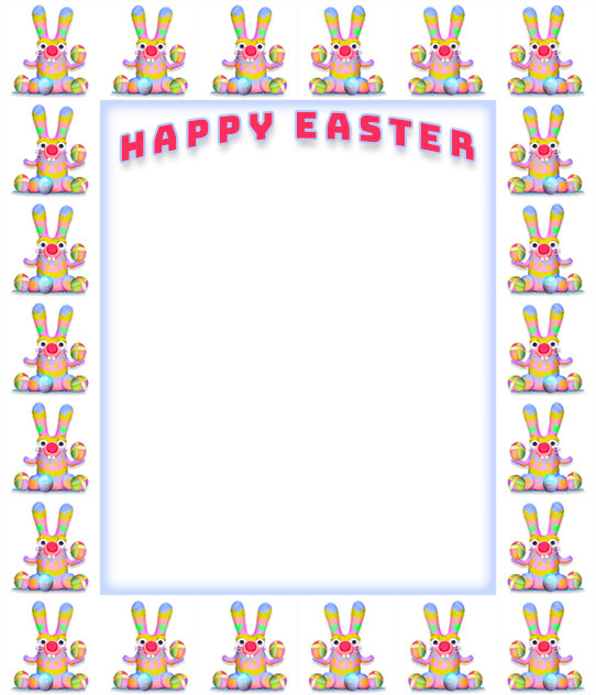 Happy Easter bunny border