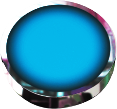 round blue button with chrome and back tilt