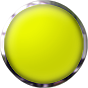 yellow button round with chrome