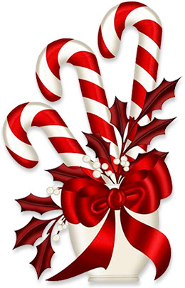 candy canes ribbons