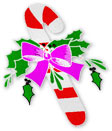 fat candy cane with holly and bow
