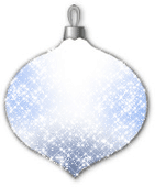 silver Christmas ornament with glitter