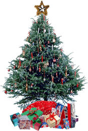 animated Christmas tree with gifts