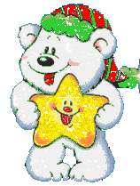 Christmas bear and star ornament