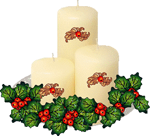 Christmas candles holly