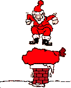 Santa going down a chimney