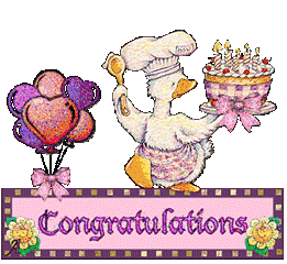 congrats with cake and balloons animation