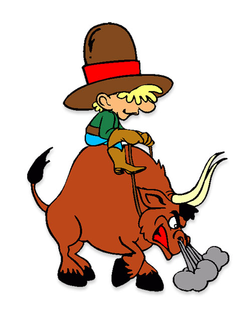 cowboy and bull