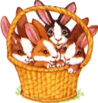 basket with bunnies