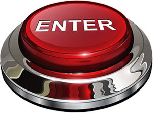 enter button red, white and chrome