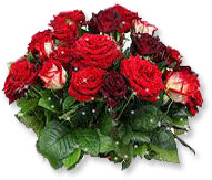 red flower arrangement