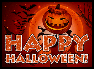 Happy Halloween bats jack-o'-lantern