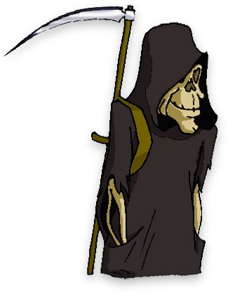 grim reaper with his scythe