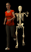 skeleton chasing woman at night