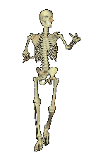 crazy skeleton animation on black