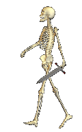 skeleton animation with sword for dark pages