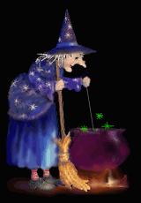 witch stirring her brew