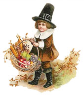 pilgrim with basket of food