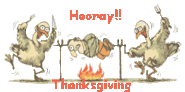 turkeys making Thanksgiving dinner