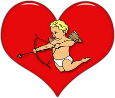 cupid and a big red heart